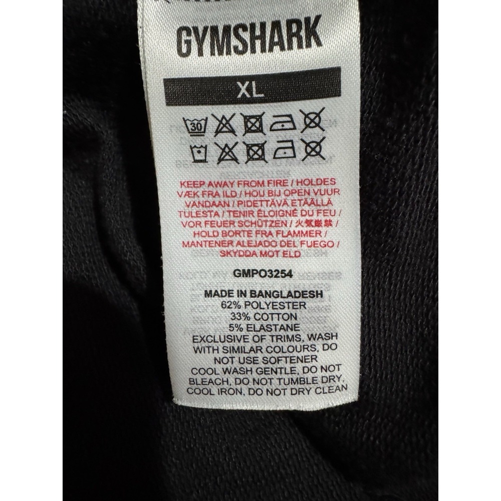 Men's Sz XL Gymshark Crest Hoodie Slim Fit Black Activewear Hoodie - Picture 4 of 4
